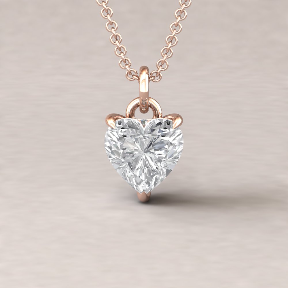 Heart Shaped Cut Forever One Moissanite Pendant with Diamond Halo - From  our Beverly Collection