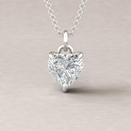 beverly 8mm heart moissanite diamond halo pendant 14k white gold ls5627
