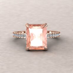 beverly 10x8mm radiant morganite diamond half eternity 14k rose gold ls5831