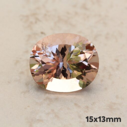 loose genuine morganite 15x13mm oval peachy pink LSG1266-15x13