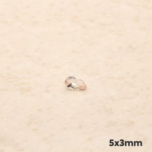loose genuine morganite 5x3mm pear peachy pink LSG1271-5x3