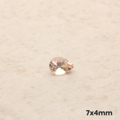 loose genuine morganite 7x4mm pear peachy pink LSG1271-7x4
