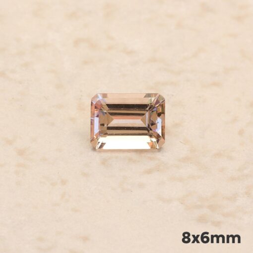 loose genuine morganite 8x6mm emerald peachy pink LSG1273-8x6