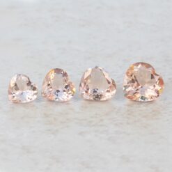 loose genuine morganites 12mm to 9mm heart peachy pink LSG1284