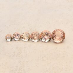 loose genuine morganites 16mm to 8mm round peachy pink LSG1270