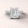 Beverly 10x8mm emerald moissanite diamond half eternity 18k white gold ls5840