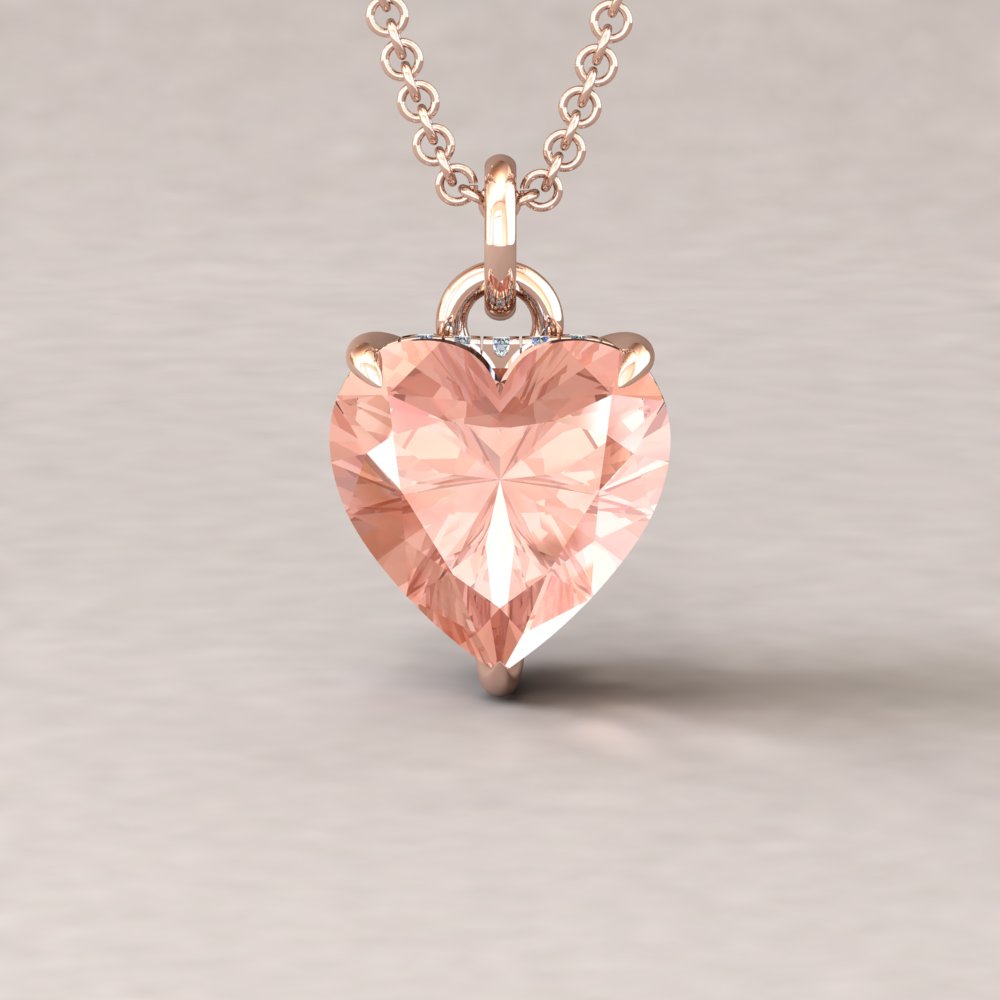 morganite heart necklace