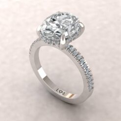Beverly 11x9mm oval moissanite diamond half eternity 14k white gold ls5828