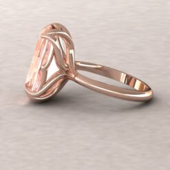 lily 16x12mm rectangular cushion morganite engagement ring flower solitaire 14k rose gold ls5863