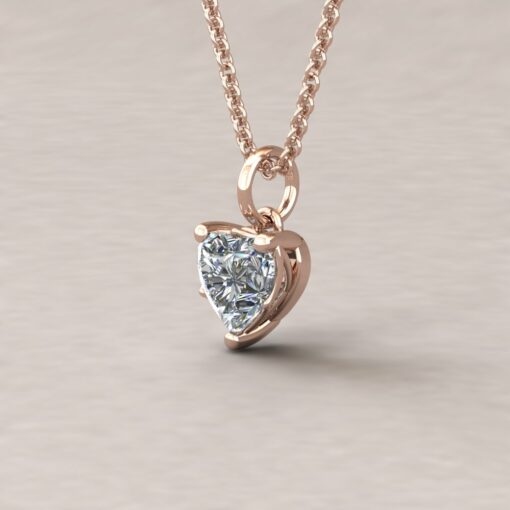 lola 6mm heart diamond dainty pendant 14k rose gold ls5711