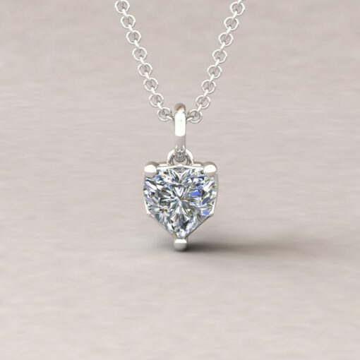 lola 6mm heart diamond dainty pendant 14k white gold ls5711