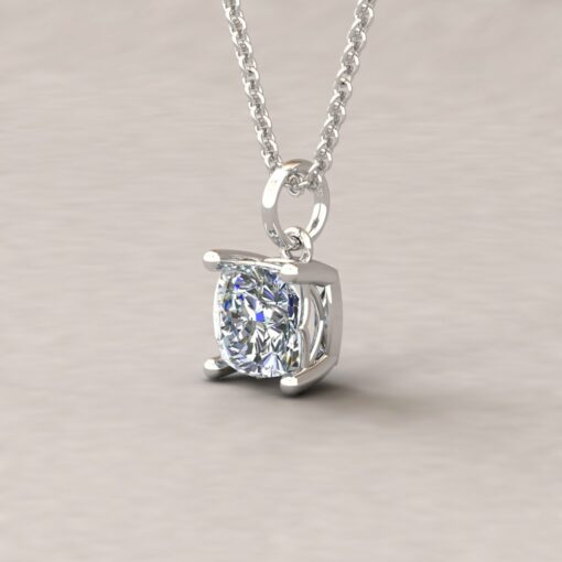 lola 6mm square cushion diamond dainty pendant 14k white gold ls5705
