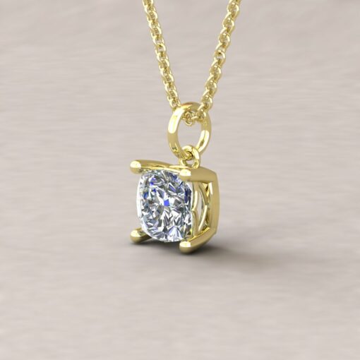 lola 6mm square cushion diamond dainty pendant 14k yellow gold ls5705