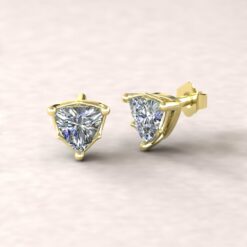 lola 6mm trillion diamond dainty earrings 14k yellow gold ls5699