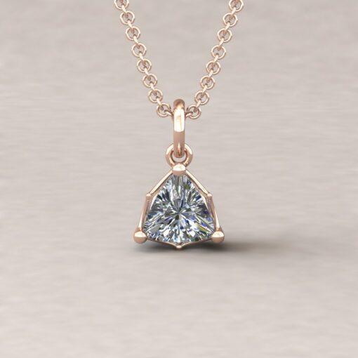 lola 6mm trillion diamond dainty pendant 14k rose gold ls5708