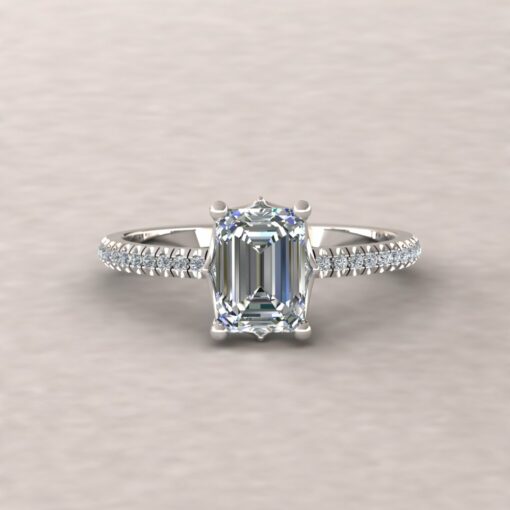 lola 7x5mm emerald diamond dainty half eternity 14k white gold ls5717