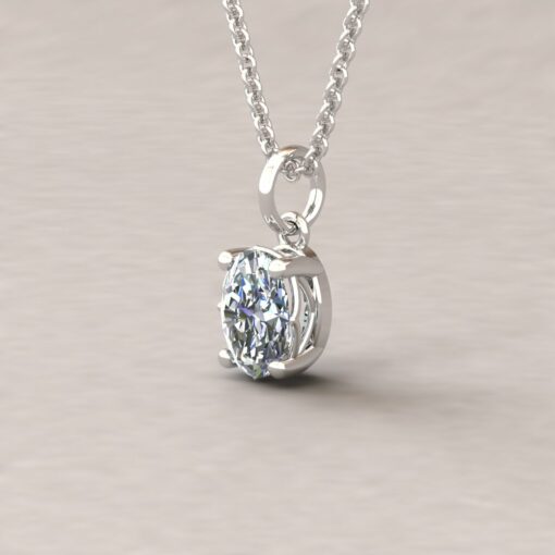 lola 7x5mm oval diamond dainty pendant 14k white gold ls5706