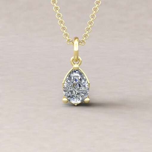 lola 7x5mm pear diamond dainty pendant 14k yellow gold ls5709