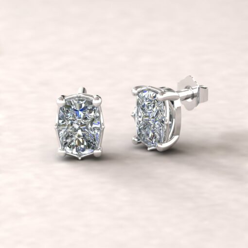 lola 7x5mm rectangular cushion diamond dainty earrings 14k white gold ls5695