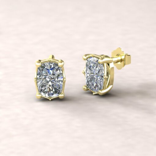 lola 7x5mm rectangular cushion diamond dainty earrings 14k yellow gold ls5695