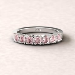 gift 7 stone scalloped band pink tourmaline platinum LS5363