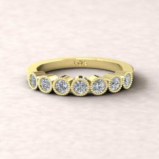 gift birthstone 7 stone bubble band mothers ring diamond 14k yellow LS5362