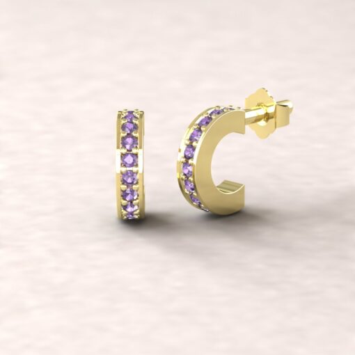 gift circlet birthstone earrings amethyst 18k yellow gold LS5364