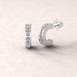 gift circlet birthstone earrings diamond platinum LS5364