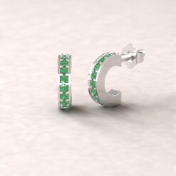 gift circlet birthstone earrings emerald sterling silver LS5364