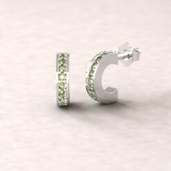 gift circlet birthstone earrings peridot 14k white gold LS5364