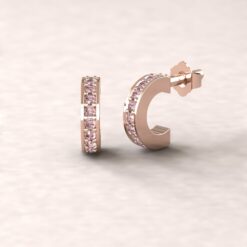 gift circlet birthstone earrings pink tourmaline 18k rose gold LS5364