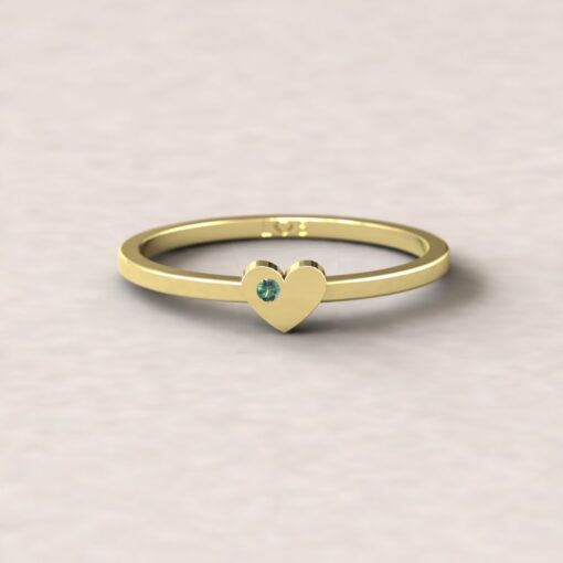 gift heart charm birthstone ring alexandrite 14k yellow gold LS5220