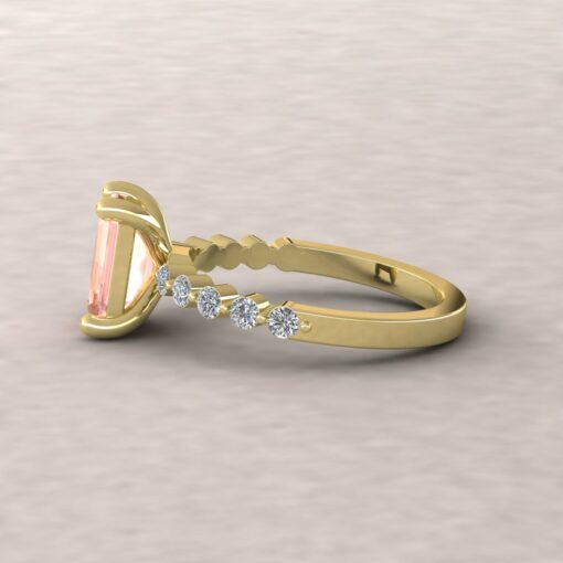 ada 8x6mm emerald morganite engagement ring half eternity diamond 14k yellow gold ls5870
