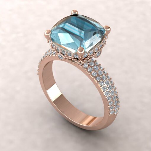adeline aquamarine 10mm square cushion diamond half eternity 14k rose gold ls5920