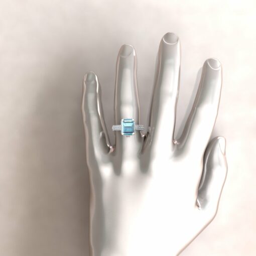 adeline aquamarine 10x8mm radiant diamond half eternity micro pave 14k white gold ls5288