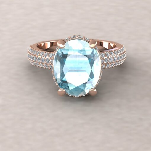 adeline aquamarine 11x9mm oval diamond half eternity micro pave 14k rose gold ls5916