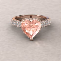 adeline morganite 10mm heart diamond half eternity 14k rose gold ls5290