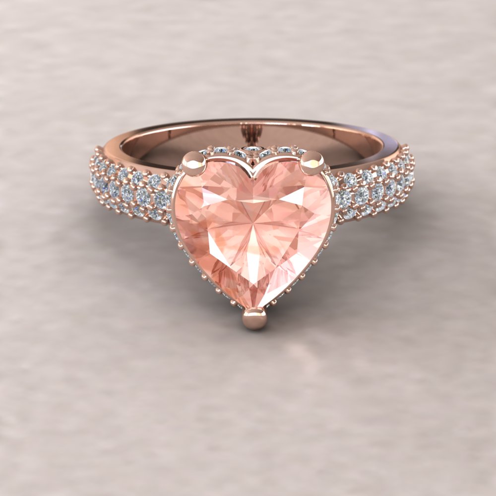 Morganite Heart Engagement Ring | tyello.com