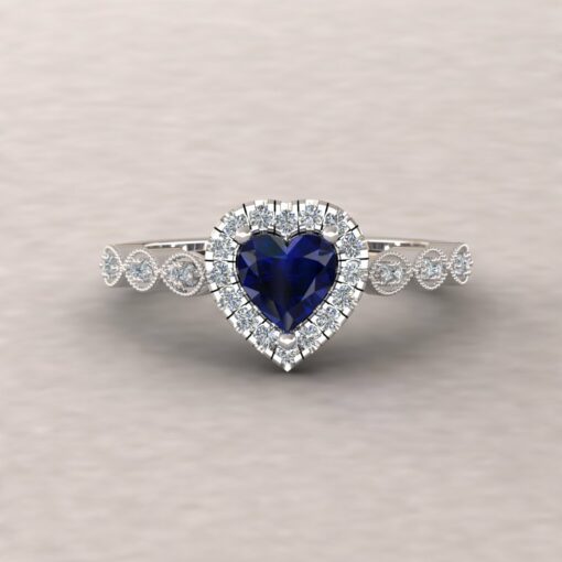 Heart shaped blue sapphire engagement rings kx830d elc