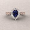 eloise blue sapphire 7x5mm pear diamond half eternity engagement ring 14k rose gold ls5656