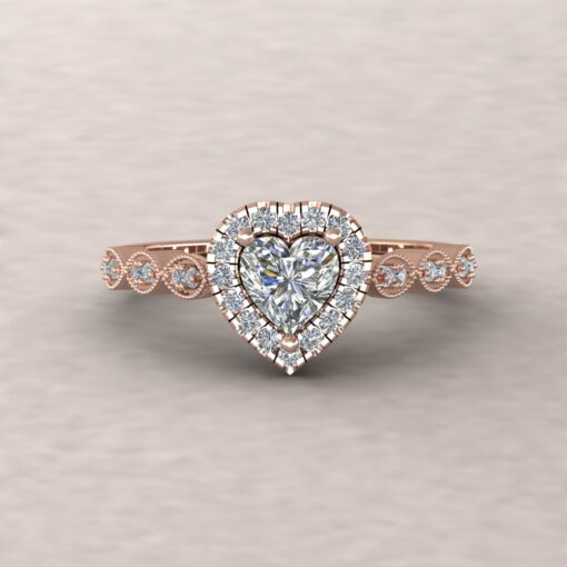 eloise diamond 5mm heart half eternity engagement ring 14k rose gold ls5663