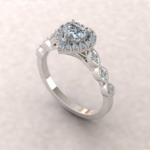 eloise diamond 5mm heart half eternity engagement ring 14k white gold ls5663