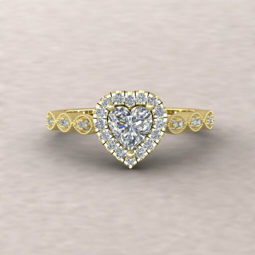 eloise diamond 5mm heart half eternity engagement ring 14k yellow gold ls5663