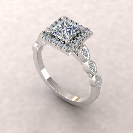 eloise diamond 5mm princess half eternity engagement ring 14k white gold ls5665