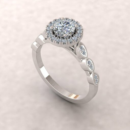 eloise diamond 5mm round half eternity engagement ring 14k white gold ls5670