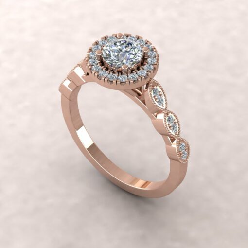 eloise diamond 5mm round half eternity engagement ring 18k rose gold ls5670