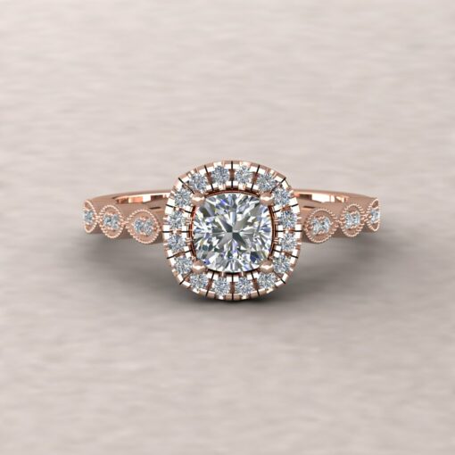 eloise diamond 5mm square cushion half eternity engagement ring 14k rose gold ls5672