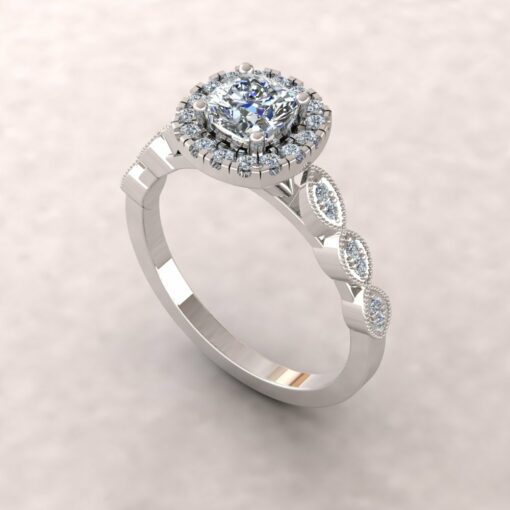 eloise diamond 5mm square cushion half eternity engagement ring 14k white gold ls5672