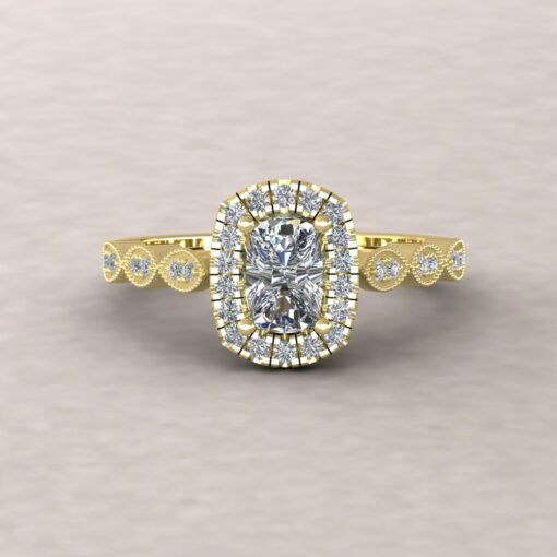 eloise diamond 6x4mm rectangular cushion half eternity engagement ring 14k yellow gold ls5669