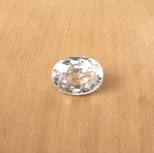 2.10 ct White Sapphire Natural Crystal Gemstone Oval Cut 8x6  mm